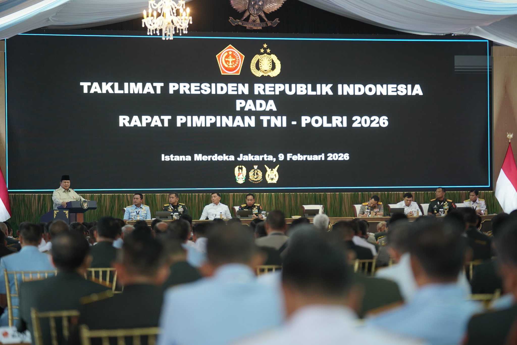 Presiden Prabowo Pimpin Rapat Pimpinan 2026 bersama jajaran TNI dan Polri